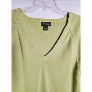 Eddie Bauer Mens Size XL‎ V- Neck Pull Over Sweater Green